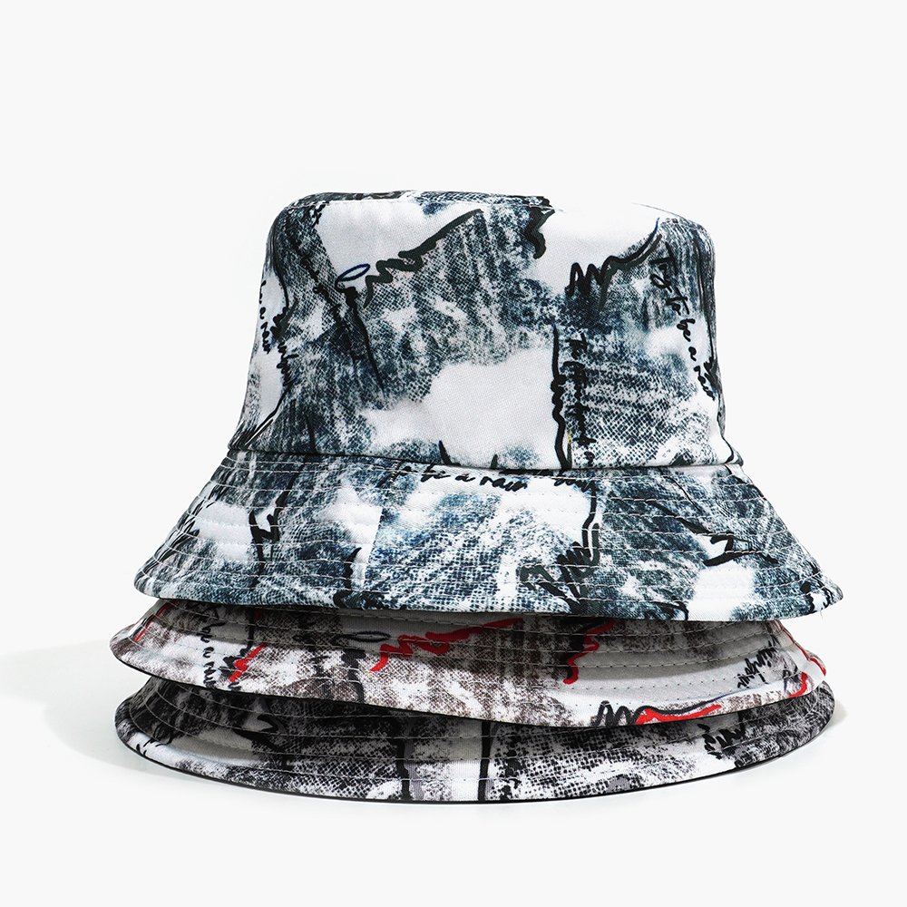 Wholesale Custom Bucket Hat All Over Printing Wide Brim Fisherman Hat Custom Reversible Sublimation Printing Unisex Tie Dyed Hat