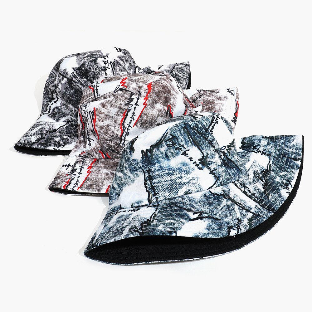 Wholesale Custom Bucket Hat All Over Printing Wide Brim Fisherman Hat Custom Reversible Sublimation Printing Unisex Tie Dyed Hat