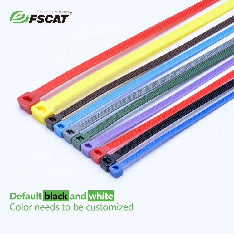 FSCAT Nylon 66 100mm 180mm 200mm 280mm 350mm 400mm 500mm 800mm 1200mm Uv Plastic Cable tie Nylon Zip tie