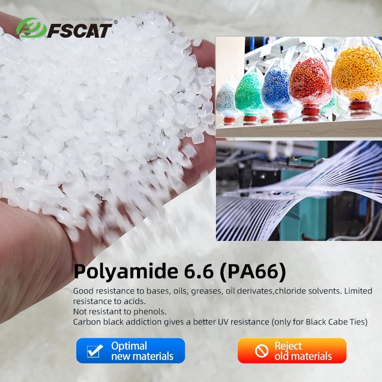 FSCAT Nylon 66 100mm 180mm 200mm 280mm 350mm 400mm 500mm 800mm 1200mm Uv Plastic Cable tie Nylon Zip tie