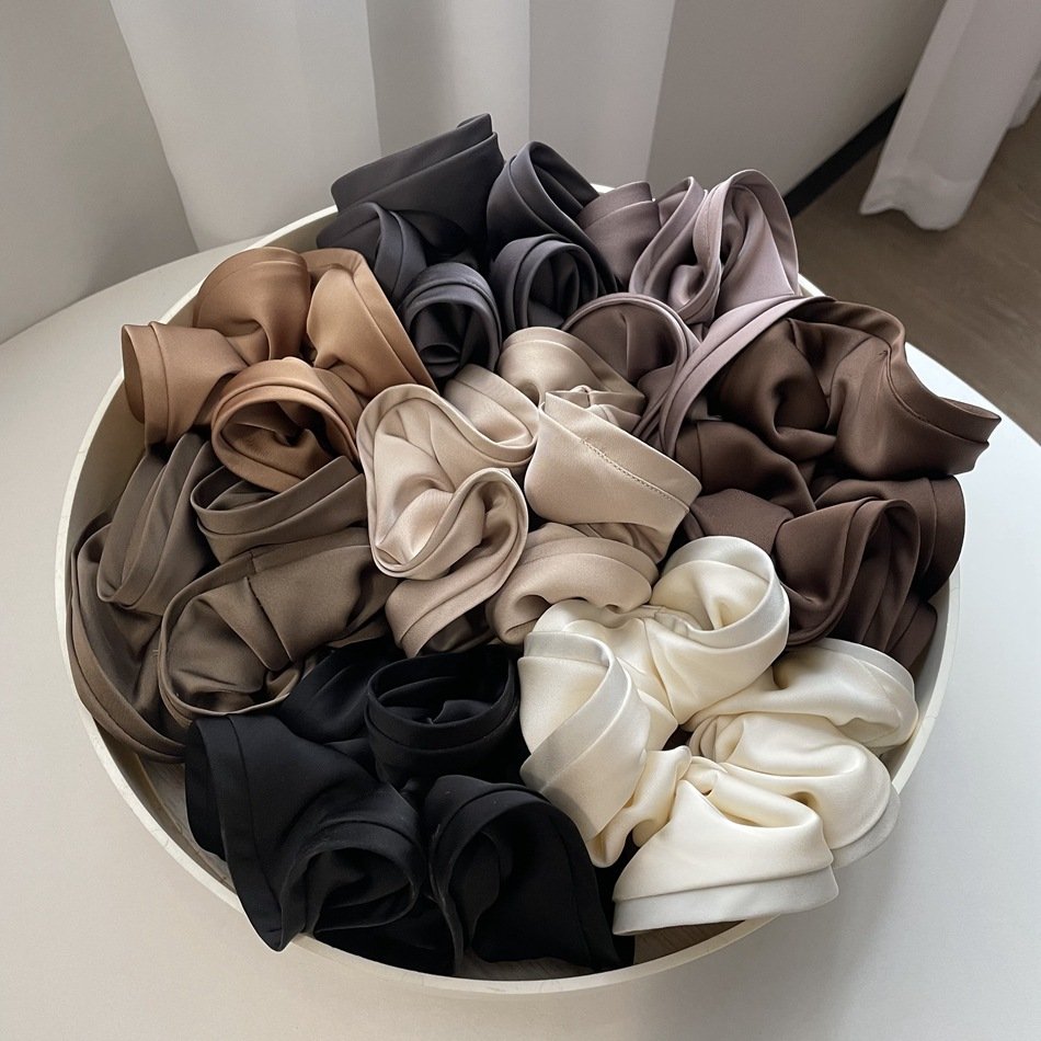 Satin Elastic Hair Bands Comfortable Silk Scrunchies Skinny Ties Ropes Elastics Ponytail Holders for Women Girls