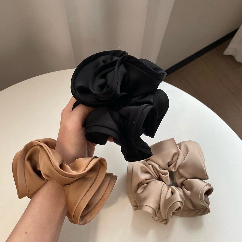 Satin Elastic Hair Bands Comfortable Silk Scrunchies Skinny Ties Ropes Elastics Ponytail Holders for Women Girls