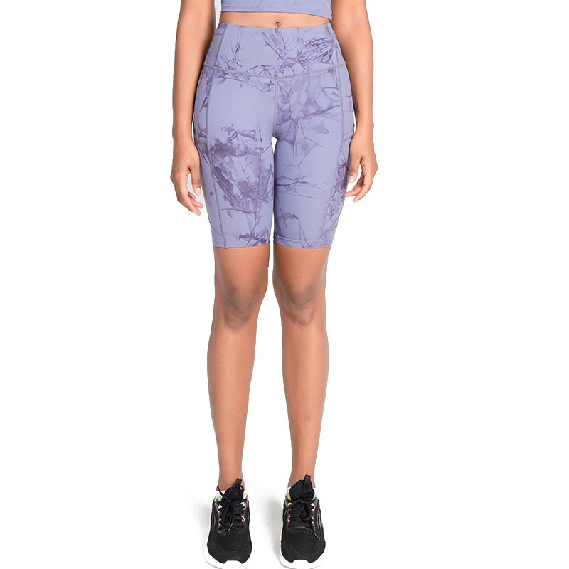RTS Women Tie Dye Printing Short Yoga Pants Biker Shorts Leggings Gym Female Half Leggins