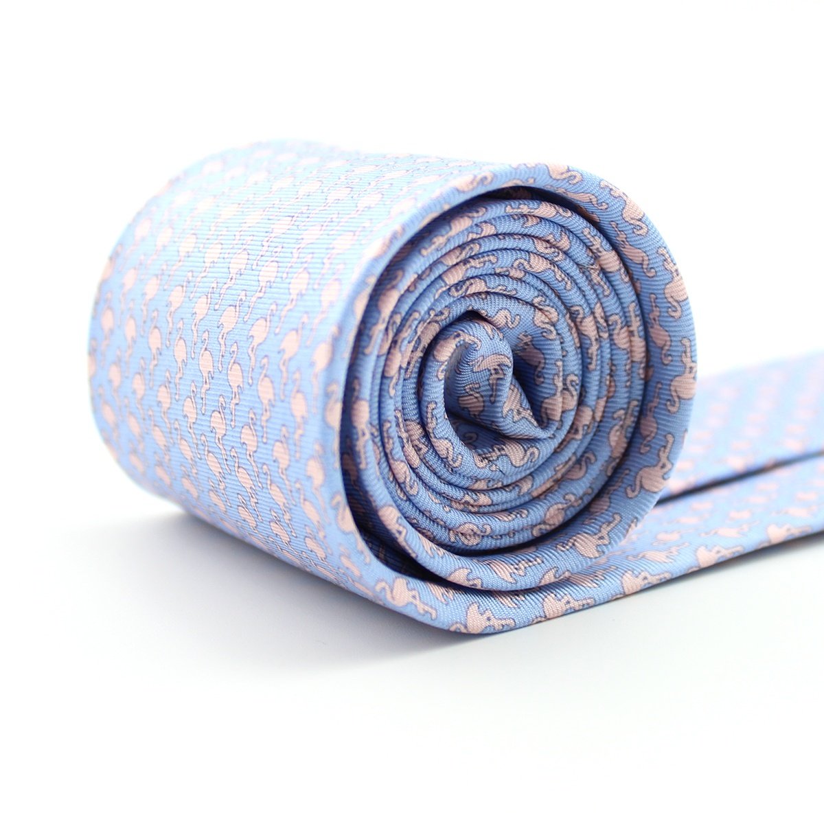 Wholesale Silk Custom Print Necktie Animal Patterned Men's Blush Pink Beautiful Tropical Bird Pink Pelican Neck Tie Flamingo Tie
