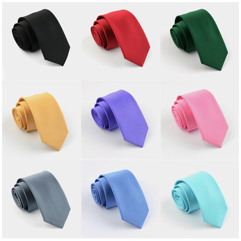 6CM Skinny Striped Necktie Mens Formal Official Suits Plain Slim Tie