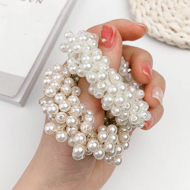 Elastic Pearl Hairband Girls Hair Ties Crystal Designer Pearl Hairband for Women Bracelet Pearl Hair Tie