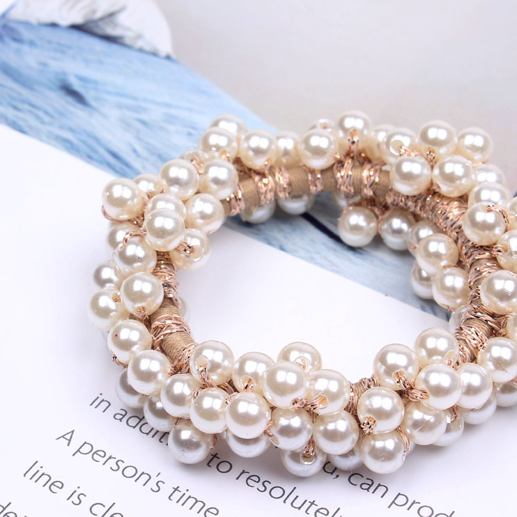 Elastic Pearl Hairband Girls Hair Ties Crystal Designer Pearl Hairband for Women Bracelet Pearl Hair Tie