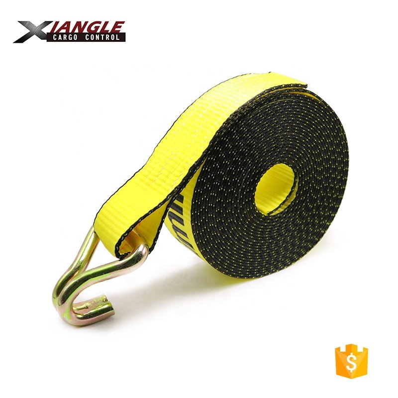 2" 25ft 27ft 30ft Ratchet Tie Down Strap Tensioner for cargo securing with double J hook