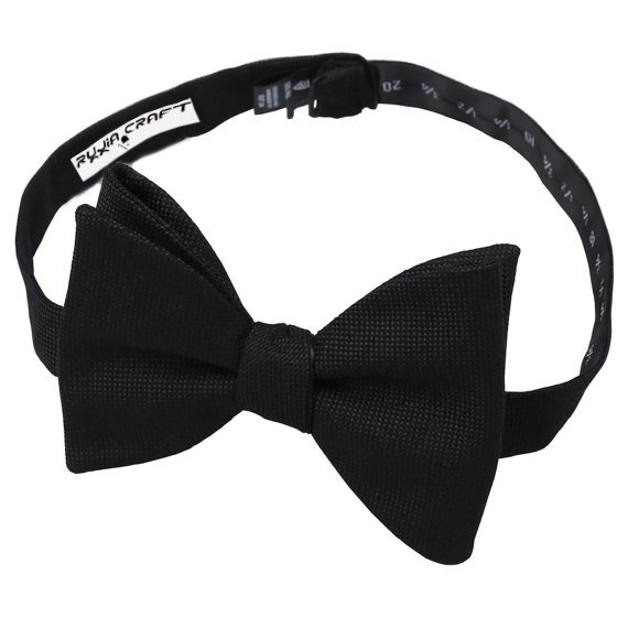 100% Microfiber Little Plaid Oversized Premade Bows Black Self Tie Bowties With Pocket Square Custom Black Box With Bow
