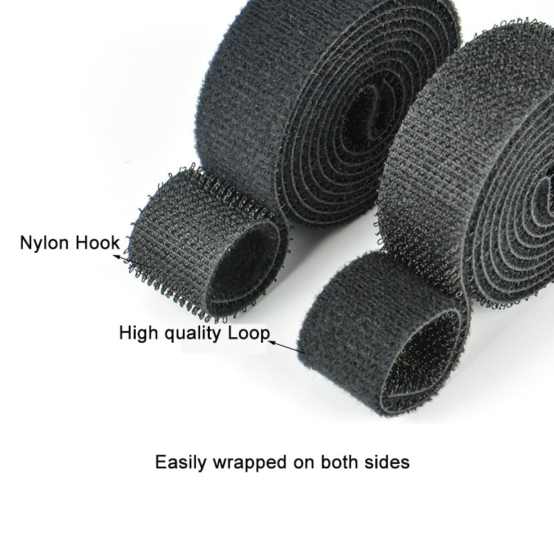 2022 New Arrival Adhesive Hook And Loop Fastener Roll Back To Back Adjustable Double Sided Hook And Loop Tape For Cable Tie