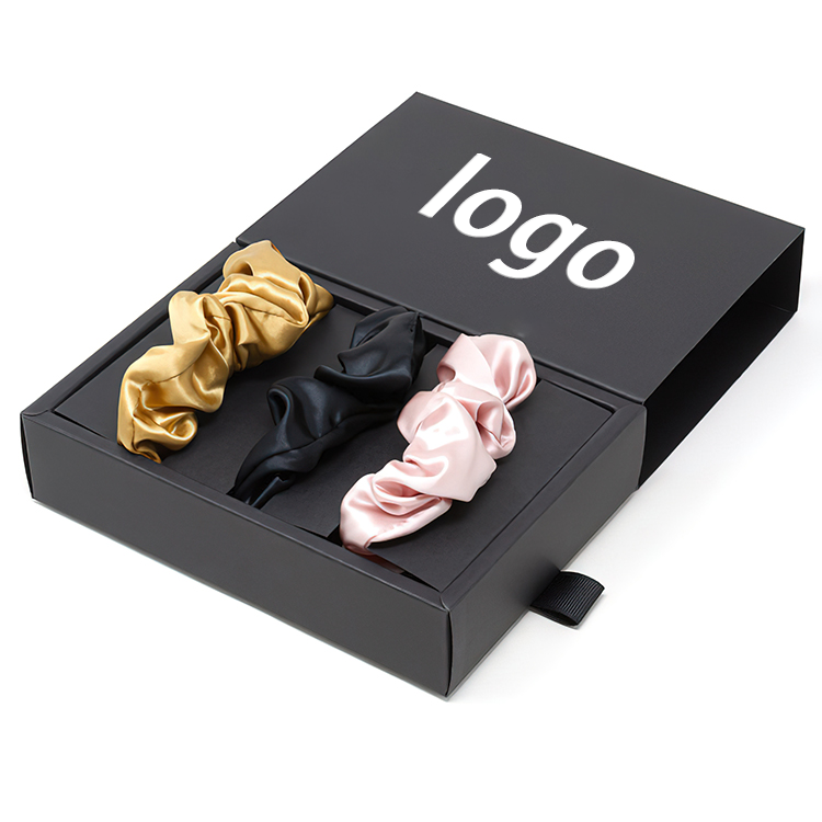 wholesale 19mm custom logo real silk hair scrunchies ties bands set 100% pure mulberry silk scrunchies