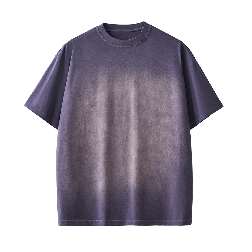American High Street Washed Old Men's Short Sleeves Summer Heavyweight Cotton Washed Short Sleeves