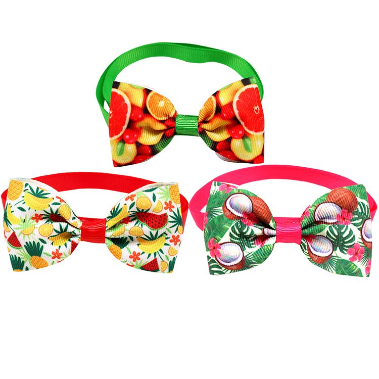 Amaz Best Seller Pet Dog Cat Tie Fruit & Flamingo Bow Tie Adjustable Collar Decorative Tie for Small and Medium Dogs