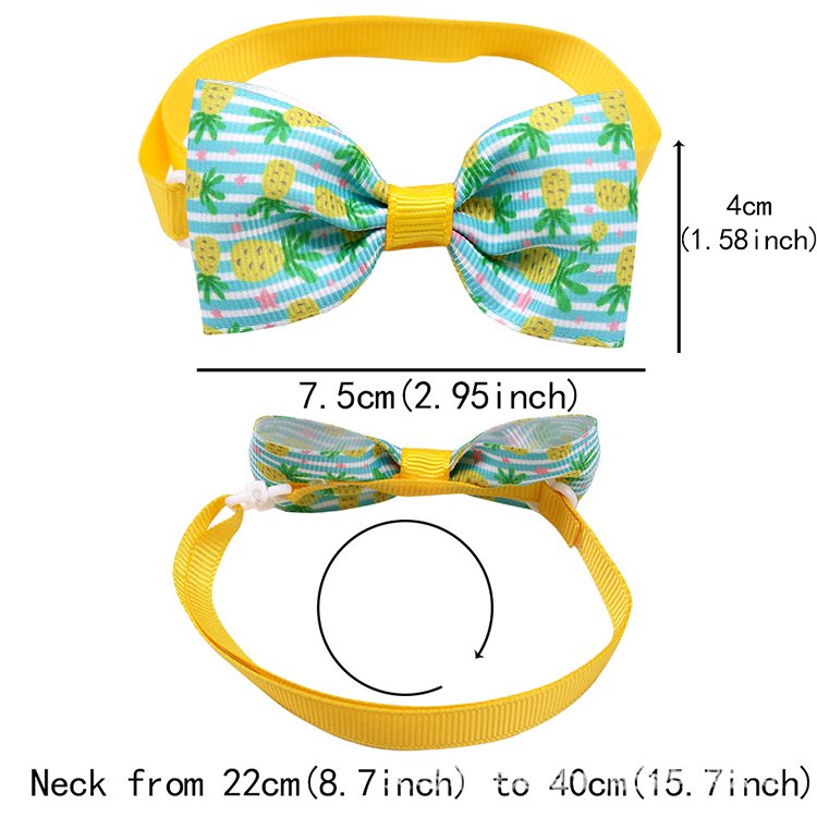 Amaz Best Seller Pet Dog Cat Tie Fruit & Flamingo Bow Tie Adjustable Collar Decorative Tie for Small and Medium Dogs