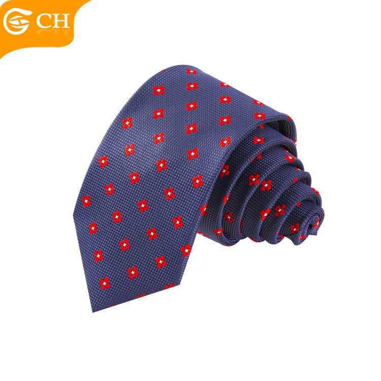 OEM Chinese Factory Designer Casual Cheap Colorful Floral Neckties Navy Woven Polyester Custom Logo Tie Tie