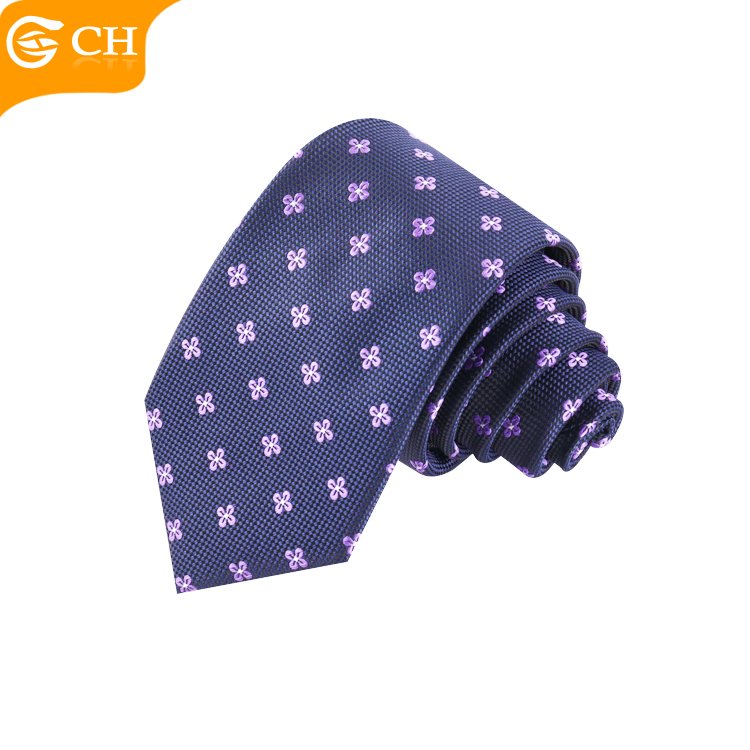 OEM Chinese Factory Designer Casual Cheap Colorful Floral Neckties Navy Woven Polyester Custom Logo Tie Tie