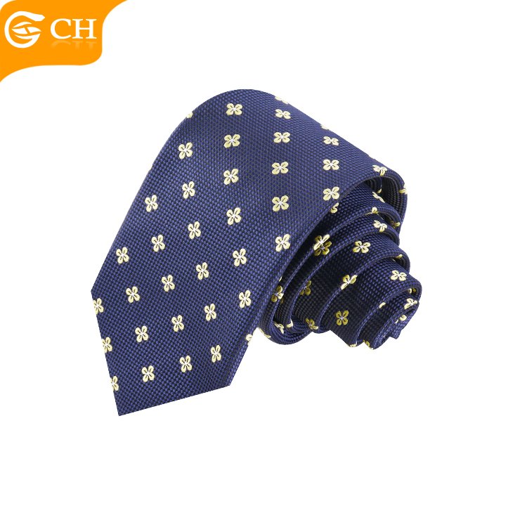 OEM Chinese Factory Designer Casual Cheap Colorful Floral Neckties Navy Woven Polyester Custom Logo Tie Tie