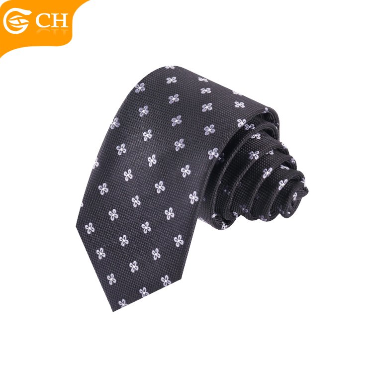 OEM Chinese Factory Designer Casual Cheap Colorful Floral Neckties Navy Woven Polyester Custom Logo Tie Tie