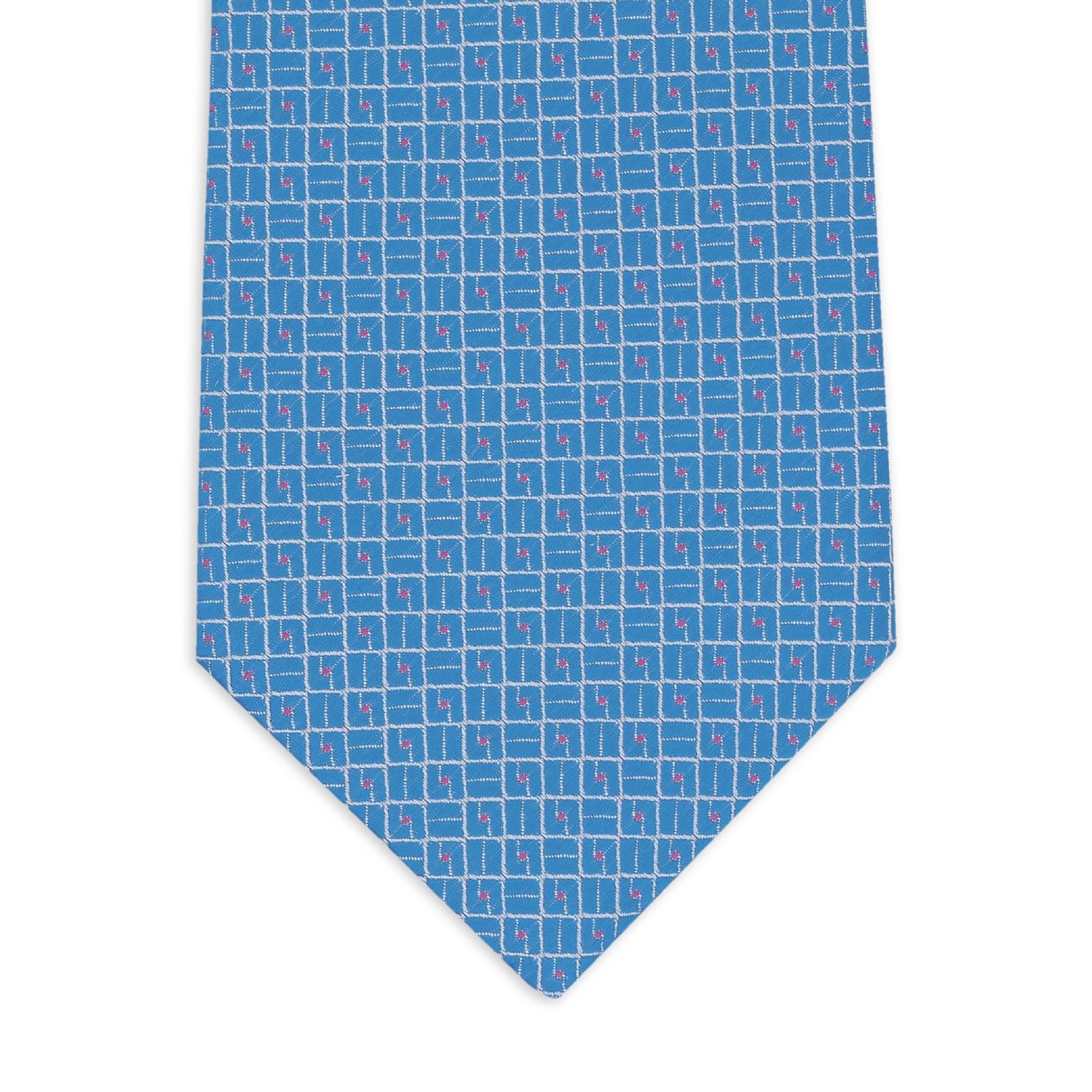 Classic Italian 100% Silk Seven Fold Ties-Jacquard Weave Light Blue Firenze Stylish Neckties Perfect Gifts