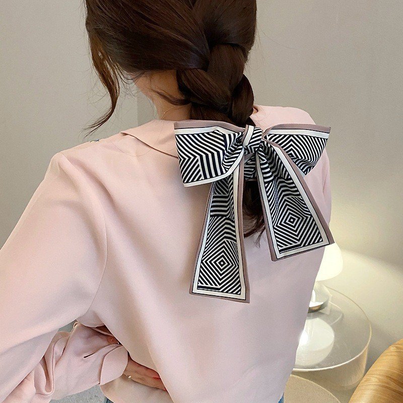 2024 factory direct silk ribbon tie hair spring and summer scarf hair scarf for women