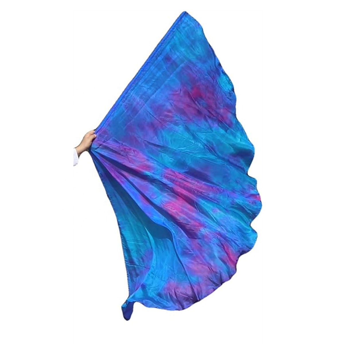 Nayaking Feather Light Prophetic Tie-dye Worship Silk Flex Flag, Church Liturgical Praise Adoration Dance Banner Semicircle