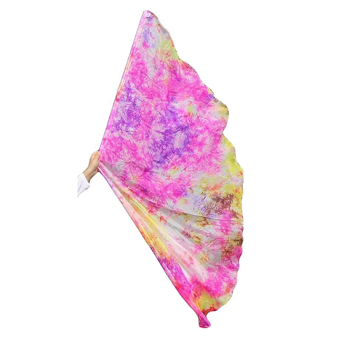 Nayaking Feather Light Prophetic Tie-dye Worship Silk Flex Flag, Church Liturgical Praise Adoration Dance Banner Semicircle