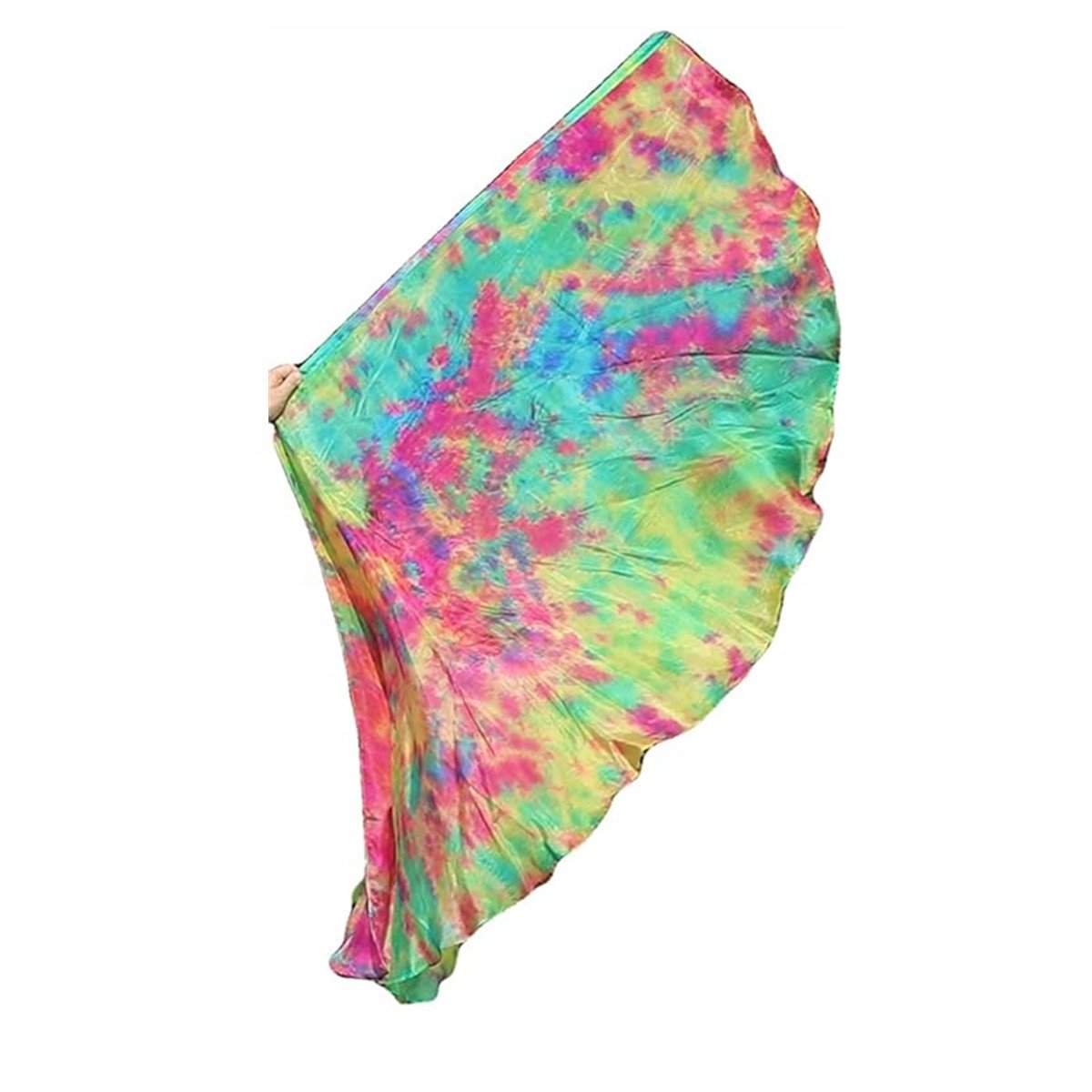 Nayaking Feather Light Prophetic Tie-dye Worship Silk Flex Flag, Church Liturgical Praise Adoration Dance Banner Semicircle