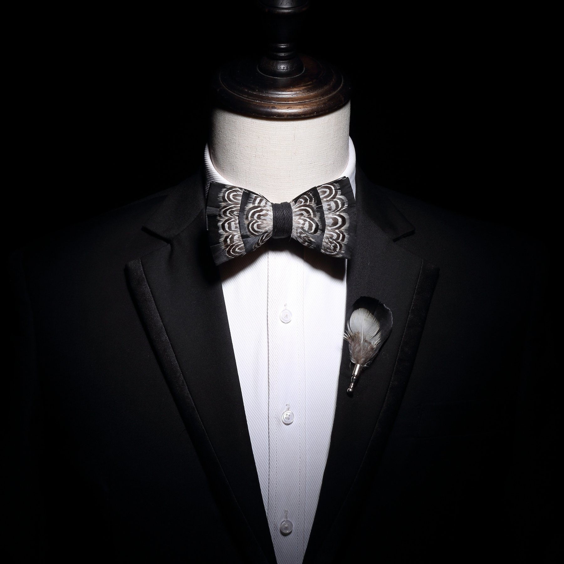 Customize Plain Bowtie New Design Fashion Feather Bow Tie