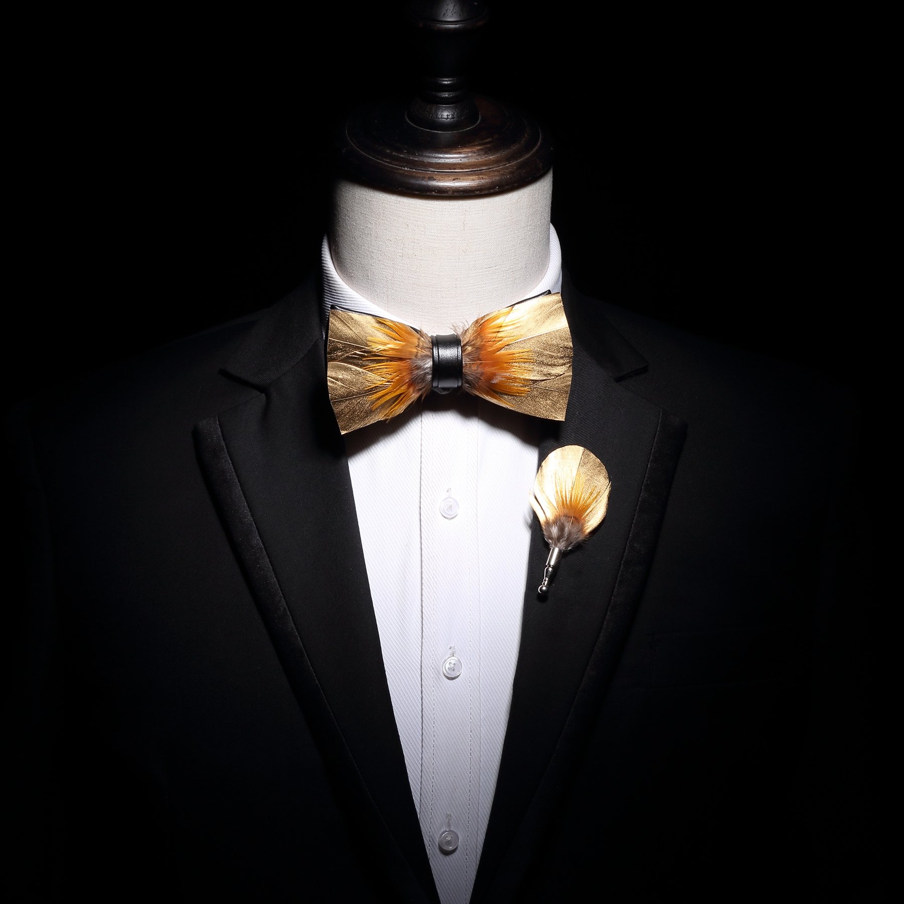 Customize Plain Bowtie New Design Fashion Feather Bow Tie