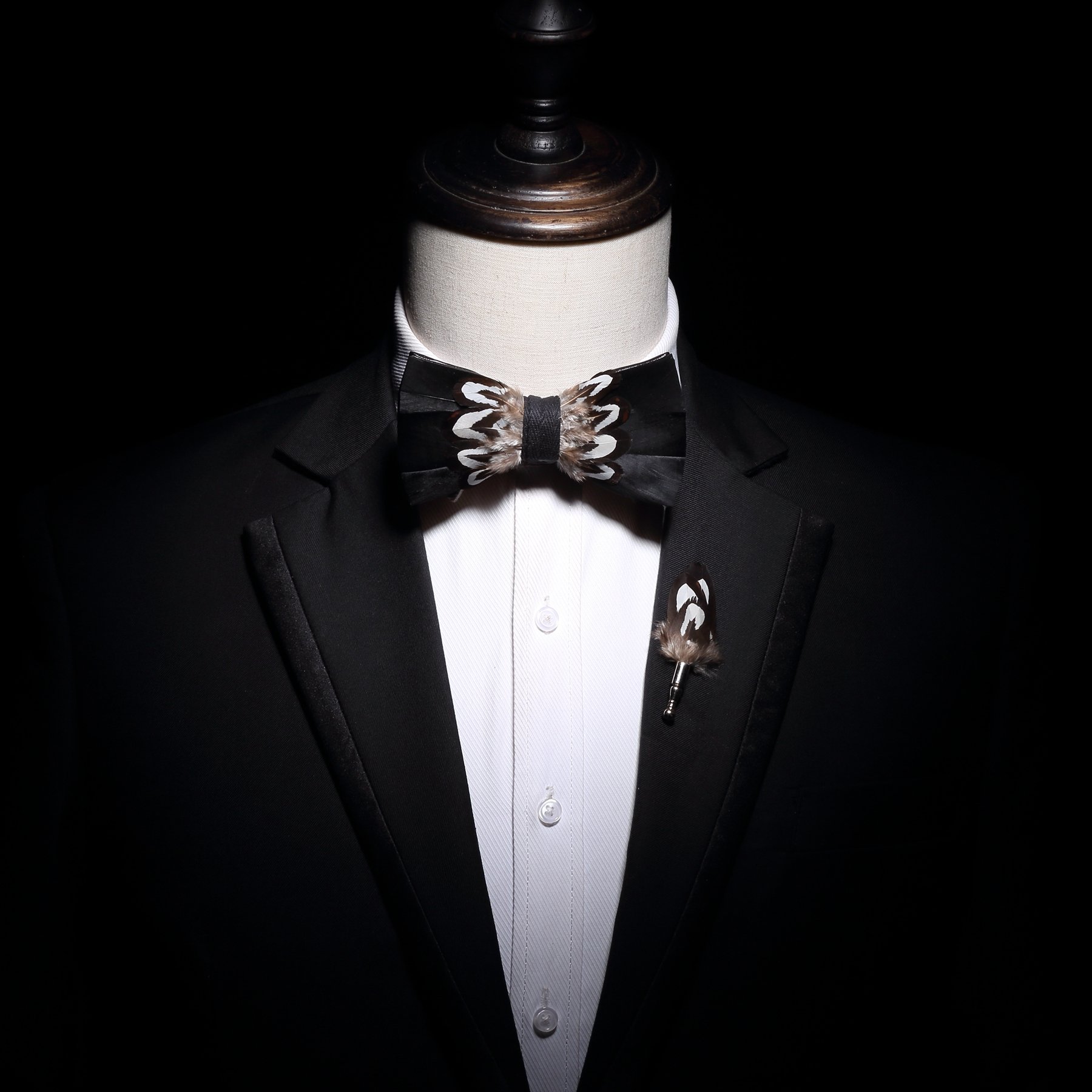 Customize Plain Bowtie New Design Fashion Feather Bow Tie