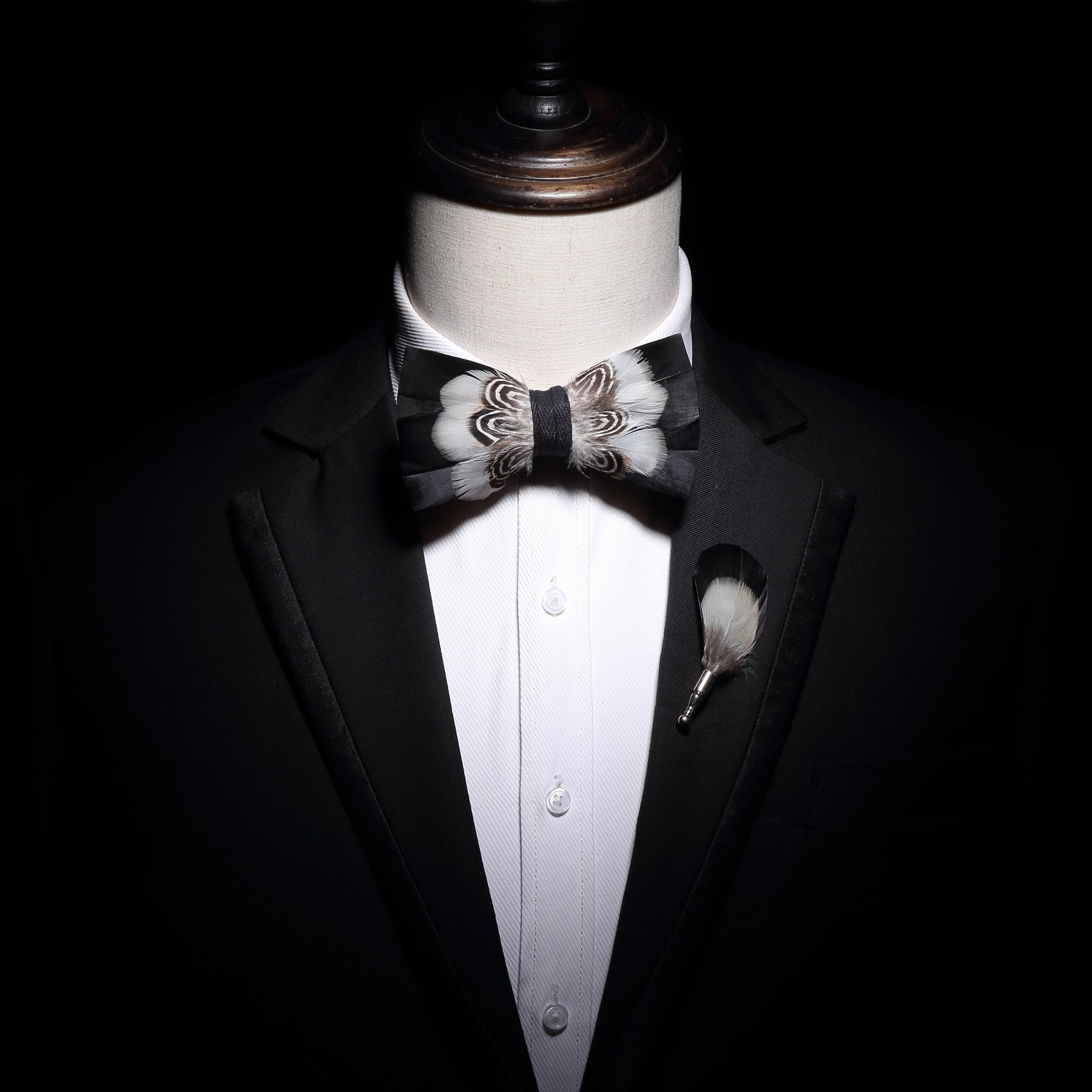 Customize Plain Bowtie New Design Fashion Feather Bow Tie
