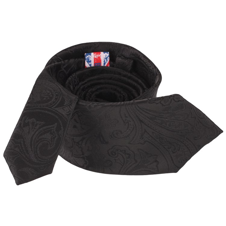 Hot Selling Black Paisley Ties Manufacturer Polyester Woven Jacquard Men Neckties OEM ODM Custom Microfiber Tie For Men