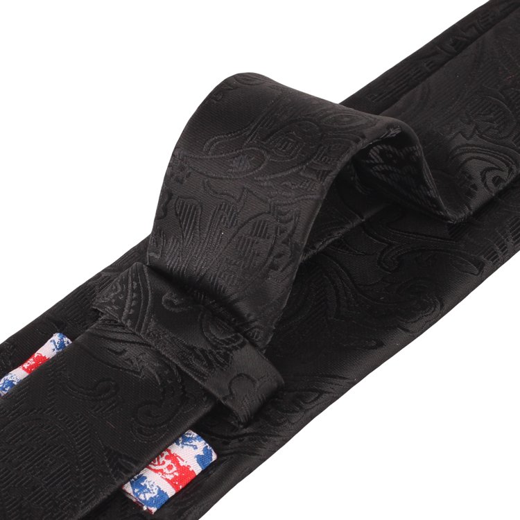 Hot Selling Black Paisley Ties Manufacturer Polyester Woven Jacquard Men Neckties OEM ODM Custom Microfiber Tie For Men