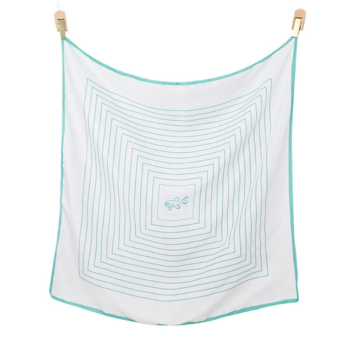Summer Women's Retro Decorative Square Scarf New Small Whale Printing Women's Hair Tie Silk Scarf