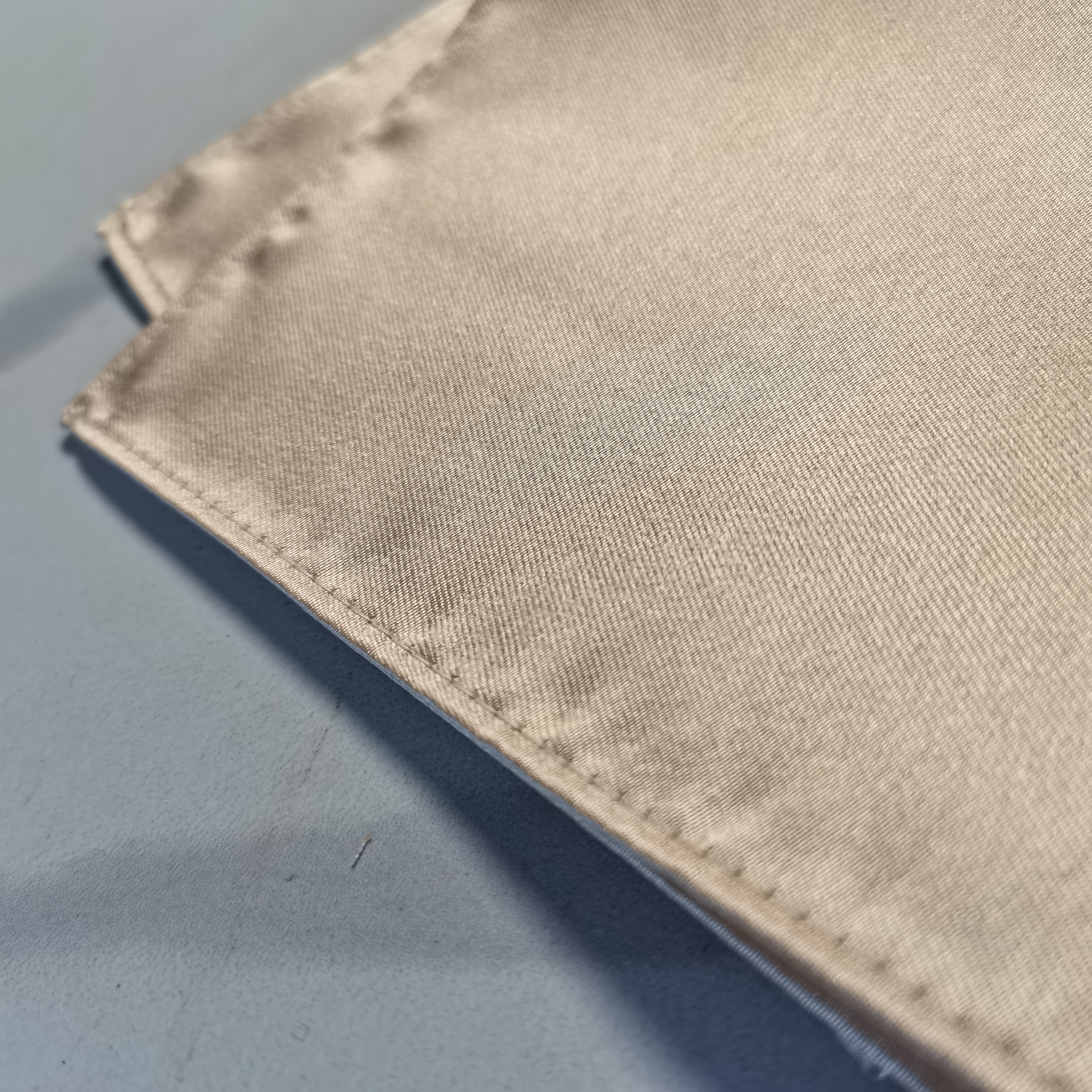 High Quality 100% Pure Silk Weave Woven Jacquard Light Brown Tan Solid Wedding Necktie Customization For Men Classic Tie Set