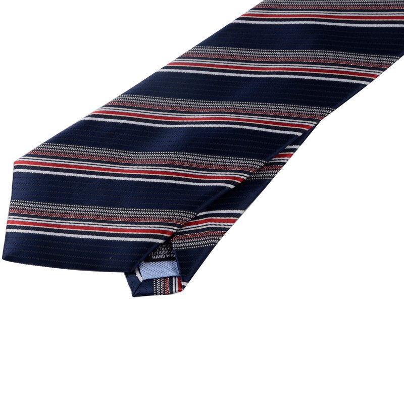 Factory Direct Sales Custom Logo 100% Polyester Jacquard Necktie OEM Service Good Quality Stripe Pattern Tie For Business Men
