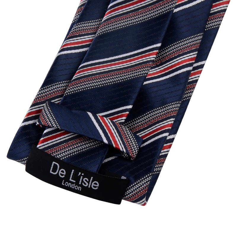 Factory Direct Sales Custom Logo 100% Polyester Jacquard Necktie OEM Service Good Quality Stripe Pattern Tie For Business Men