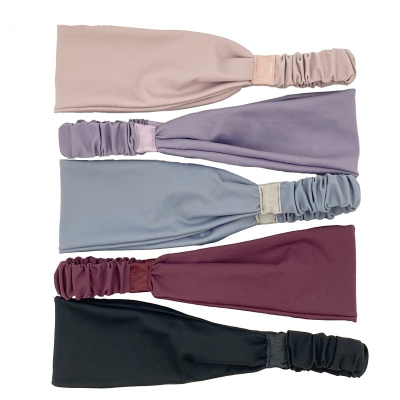 2024 Custom logo headbands headtie comfortable fabric Hair purple Cool Head Tie sports Headband for woman