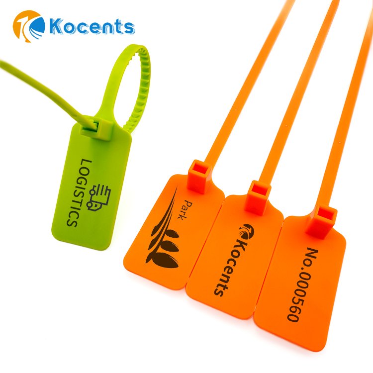 PTS-019 Customizable full plastic trips security seal non-slip tail zip tie tag staples for security seals plastic