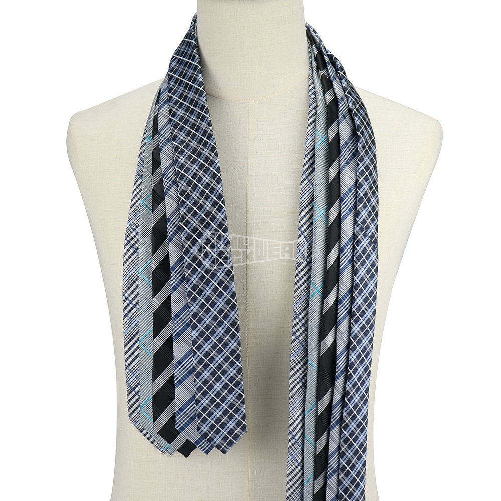 Navy All Over Logo Necktie Design Woven Tie Design 8Cm Man Pattern Custom Polyester Ties