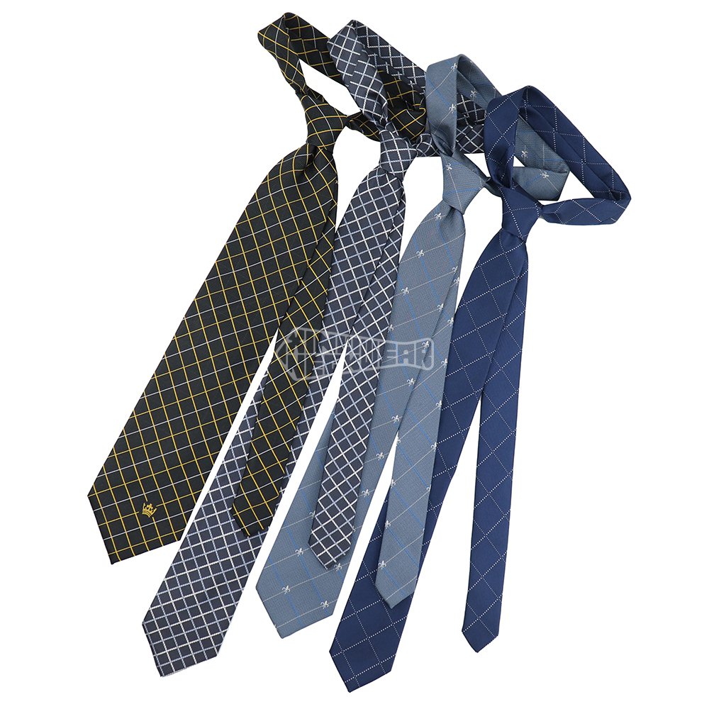 Navy All Over Logo Necktie Design Woven Tie Design 8Cm Man Pattern Custom Polyester Ties
