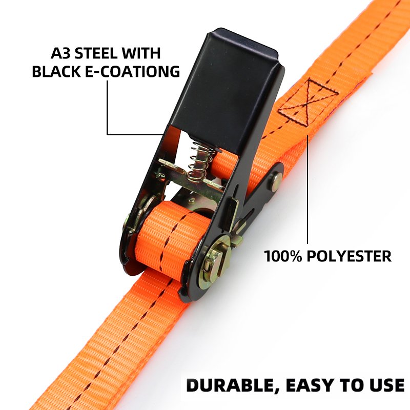 1'' 25mm 800kgs Heavy Duty Black E-Coating Cargo Ratchet Buckle Tie Down Lashing Belt Endless Ratchet Strap