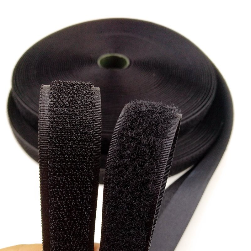 Sewable polyester hook and loop rolls reusable cable organiser tie hook & loop back to back tape strap