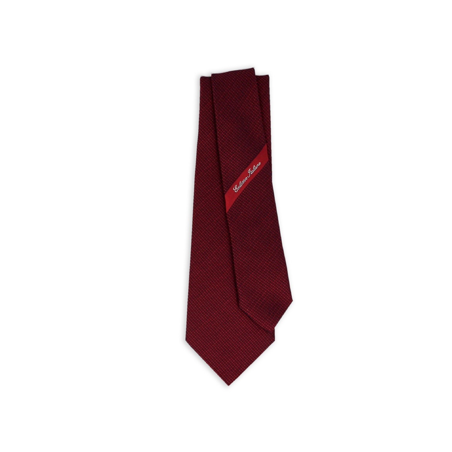 Luxurious 100% Silk Italian Seven-Fold Neckties 148 cm Jacquard Pattern in Napoli Red for Elegance and Prestige Enhancement