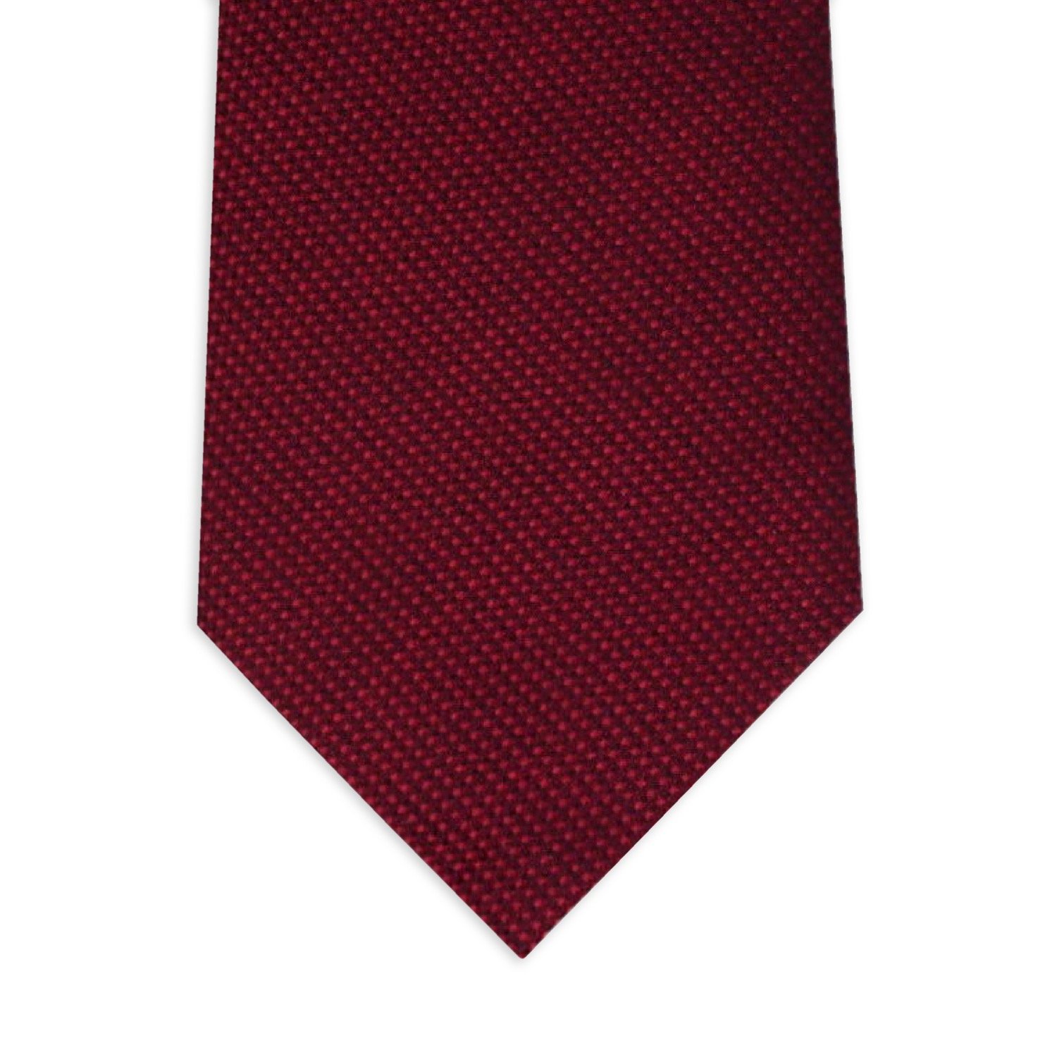 Luxurious 100% Silk Italian Seven-Fold Neckties 148 cm Jacquard Pattern in Napoli Red for Elegance and Prestige Enhancement