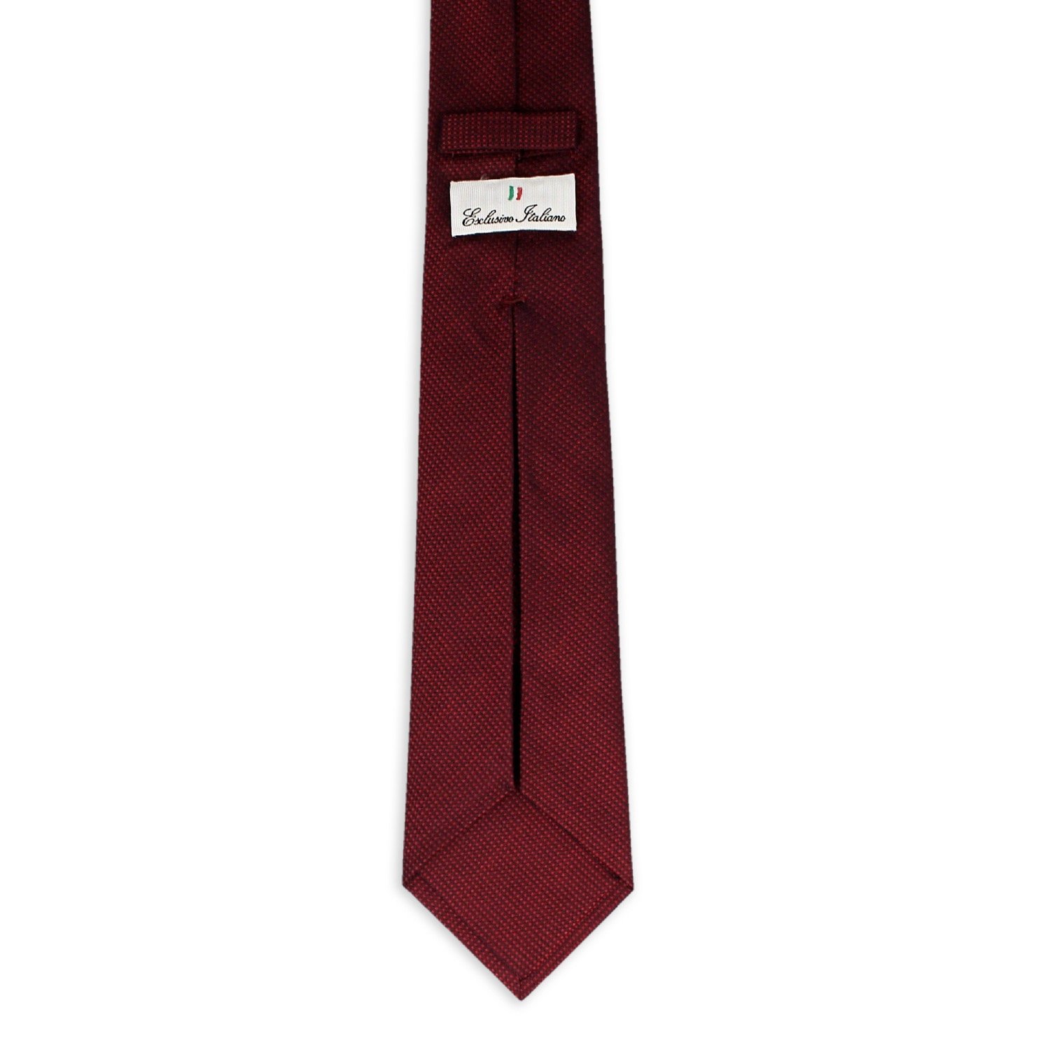 Luxurious 100% Silk Italian Seven-Fold Neckties 148 cm Jacquard Pattern in Napoli Red for Elegance and Prestige Enhancement