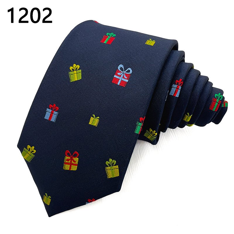 Hot selling High-grade polyester fiber men's tie spot wholesale Christmas jacquard tie