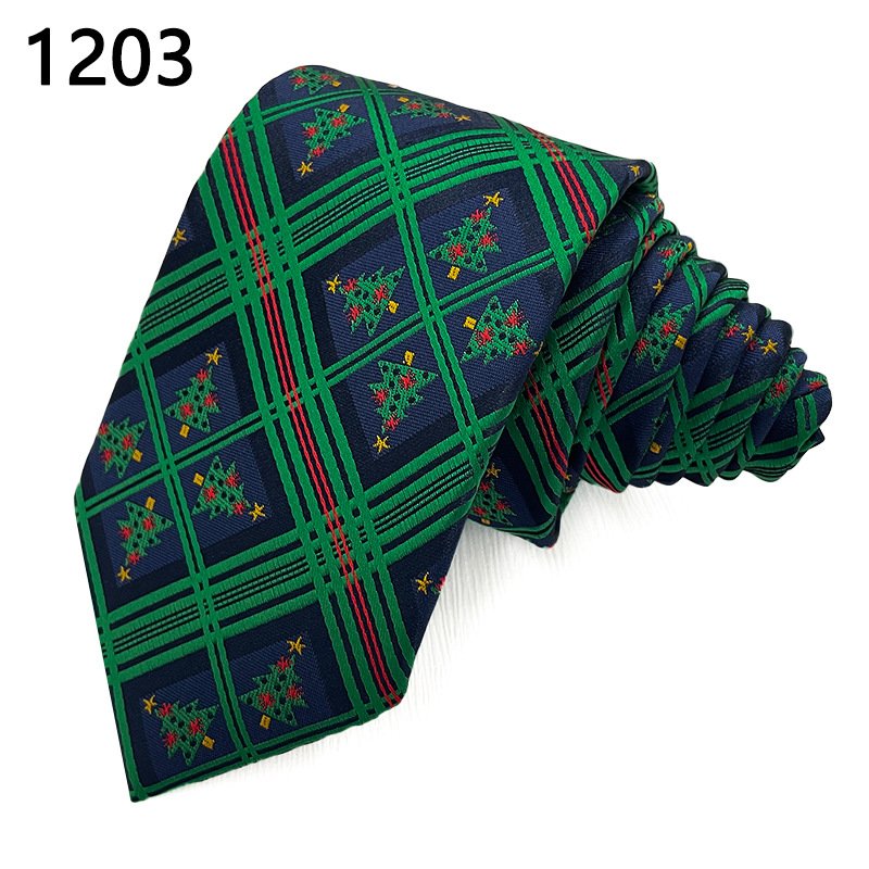 Hot selling High-grade polyester fiber men's tie spot wholesale Christmas jacquard tie