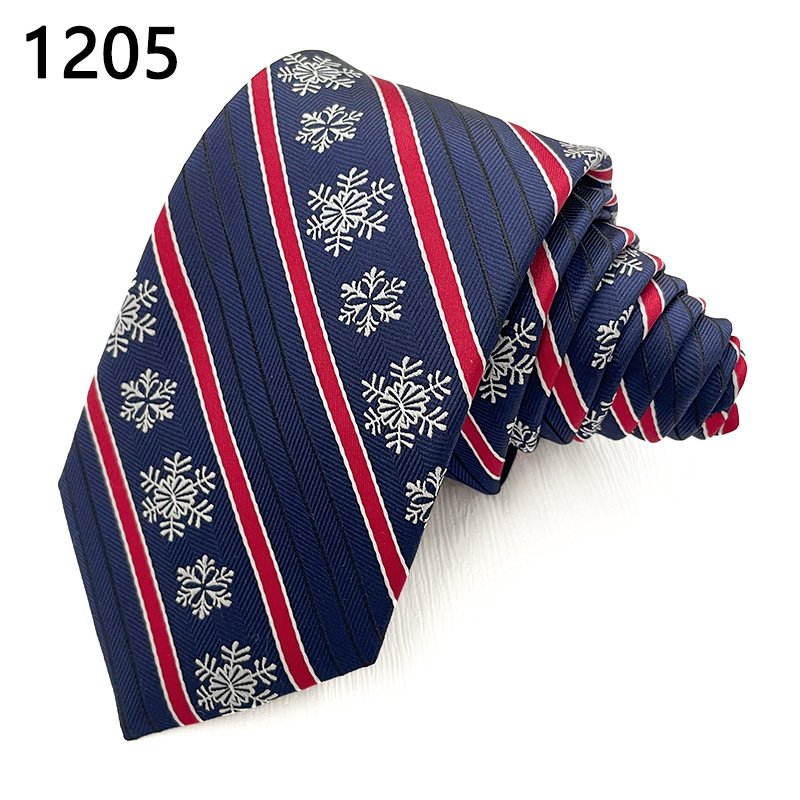 Hot selling High-grade polyester fiber men's tie spot wholesale Christmas jacquard tie