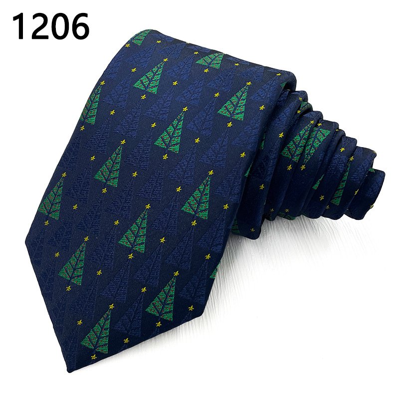Hot selling High-grade polyester fiber men's tie spot wholesale Christmas jacquard tie